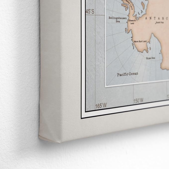 Canvas World Map with Cork Pin Board - English Lettering - Decorative Wall Decoration for All Rooms - Canvas Pictures with World Map Motif (120x80 cm, Pattern 14)