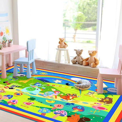 Baby Play Mat 79" X 58",Extra Large Baby Mat for Floor,Soft Plush Cushion Baby Crawling Mat,Foldable Foam ABC Playmats for Babies and Toddlers,Thicken Baby Playpen Mat Activity Mat Baby Rug