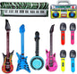 10pcs Inflatable Instruments Party Props Rock Star Toy Set Inflatable Saxophone Bass Rock Microphone Rock Electric Guitar Recorder Suitable for Various Music Parties(Classical Style)
