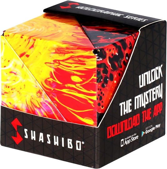 SHASHIBO Shape Shifting Box - Award-Winning Fidget Toy w/ 36 Rare Earth Magnets - Fidget Cube Transforms Into Over 70 Shapes, Sensory Toy Gift for Kids, Teens, and Adults (Solar)
