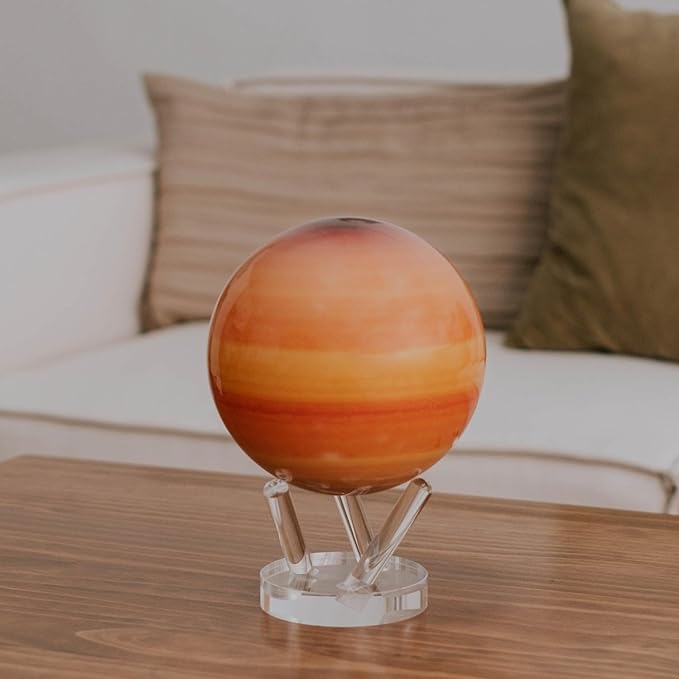 MOVA Saturn Globe 6” – Rotating Solar Planet Model for Home or Office Decor | No Batteries or Cords | Striking Modern Astronomy Gift