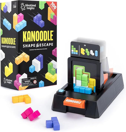 Educational Insights Kanoodle® Shape Escape – 3D Brain Teaser Puzzle, Tower Building & Shape Stacking Game, Timed Logic Challenge, Travel Games and Gifts for Kids, Teens, & Adults Ages 7+