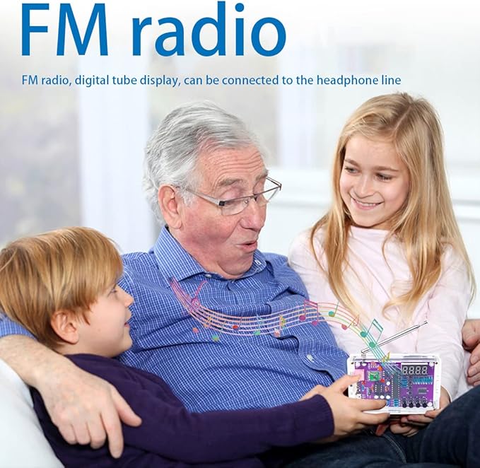 Gikfun FM Radio Kit Soldering Practice Kit DIY School Project FM 87-108MHz with 2 Power Supply Modes, Soldering Learning and Teaching for Beginners, Adults EK1989