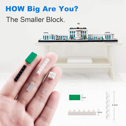 Gift Architecture: The White House Model Building Set - Engaging Micro Block Kit with 3520pcs - Perfect for Adults and Teens - Aesthetically Pleasing Collectible Gift