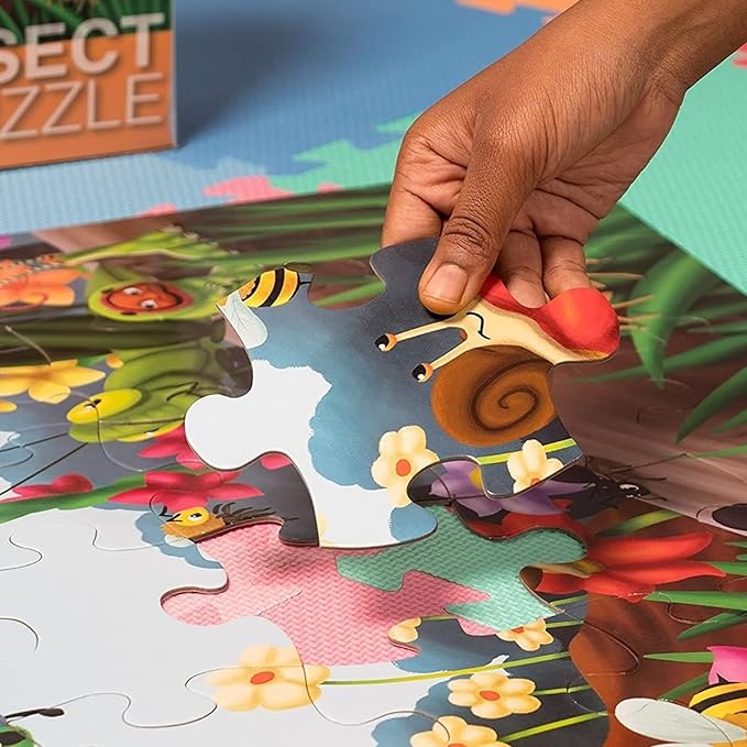 BLUE PANDA Preschool Learning Giant Floor Activity Set - 48-Piece, 2 ft x 3 ft, Multicolor - Bugs & Insects Theme & Skill Building for Toddler Learning