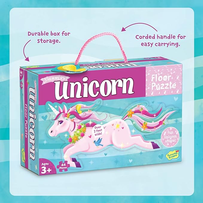 PEACEABLE KINGDOM Shimmery Unicorn Floor Puzzle, 1 EA