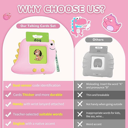 Girls Toys Montessori Toys for 2 3 4 Year Old, Talking Flash Cards with 510 Sight Words, Sensory Speech Therapy for Toddlers 2-4 Autism Children, Preschool Learning Kids Gifts