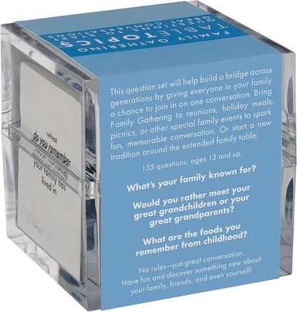 TableTopics Family Gathering Conversation Cards for Multi-Generational Get Togethers with 135 Questions to Use with Relatives at Reunions, Holidays, & Other Events