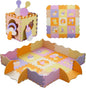 Foam Play Mat for Kids，25Pcs Square Interlocking Puzzle Floor Mat，Baby Play Mat Floor Mat Foam Puzzle Playmat for Toddlers with Fence（Comprehensive-CSH013