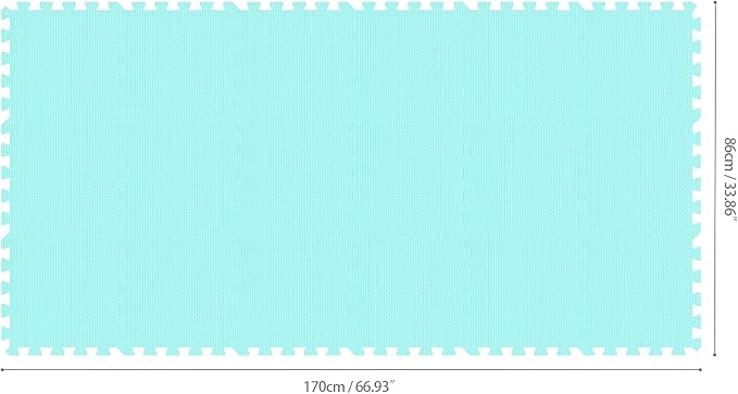 qqpp EVA Rubber 18 Tiles Interlocking Puzzle Foam Floor Mats - Baby Play Mat for Playing | Exercise Mat for Home Workout. Green. QC-Hb18N