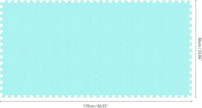 qqpp EVA Rubber 18 Tiles Interlocking Puzzle Foam Floor Mats - Baby Play Mat for Playing | Exercise Mat for Home Workout. Green. QC-Hb18N