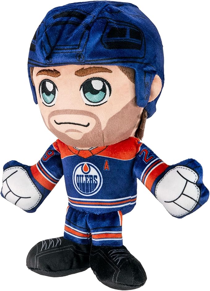 Bleacher Creatures Edmonton Oilers Leon Draisaitl 8" NHL Kuricha Sitting Plush - Soft Chibi Inspired NHL Superstar