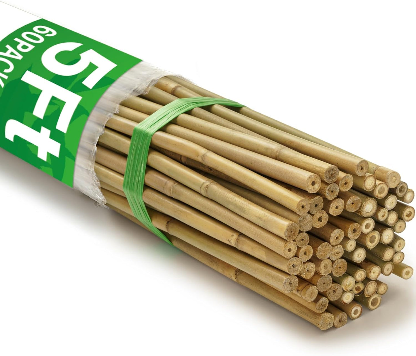 60Pcs Bamboo Stakes for Plant 5 Feet(57.5 inch), Garden Bamboo Plant Stakes for Plants Support, Climbing Plants, Tomatoes, Sunflowers, Beans, Potted Plants, Trees