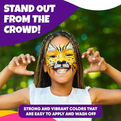 Blue Squid Face Paint Crayons for Kids - 18pcs XL Non-Toxic, Washable Body Paint Crayons - Our Face Painting Kit Makeup Sticks are Easy to Use, Safe for Sensitive Skin and Perfect for a Kids Party