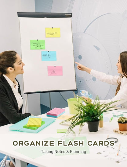 1200 Count Index Cards 3x5, Colored Index Cards, Note Cards 3x5 Flash Cards, 180GSM Heavy Notecards 3 x 5 Lined, 3 by 5 Pink Index Card Ruled Bulk Note Cards Flashcards for Studying Taking Notes