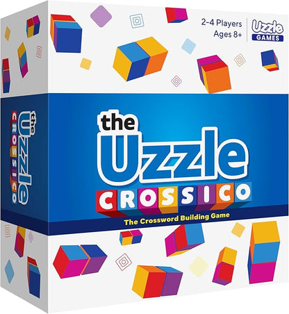 Crossico by Uzzle Games - Family Games for Children & Adults, Crossword Puzzle Word Games - A Thrilling Classic Game with a Twist, 2-4 Players, for Ages 8+