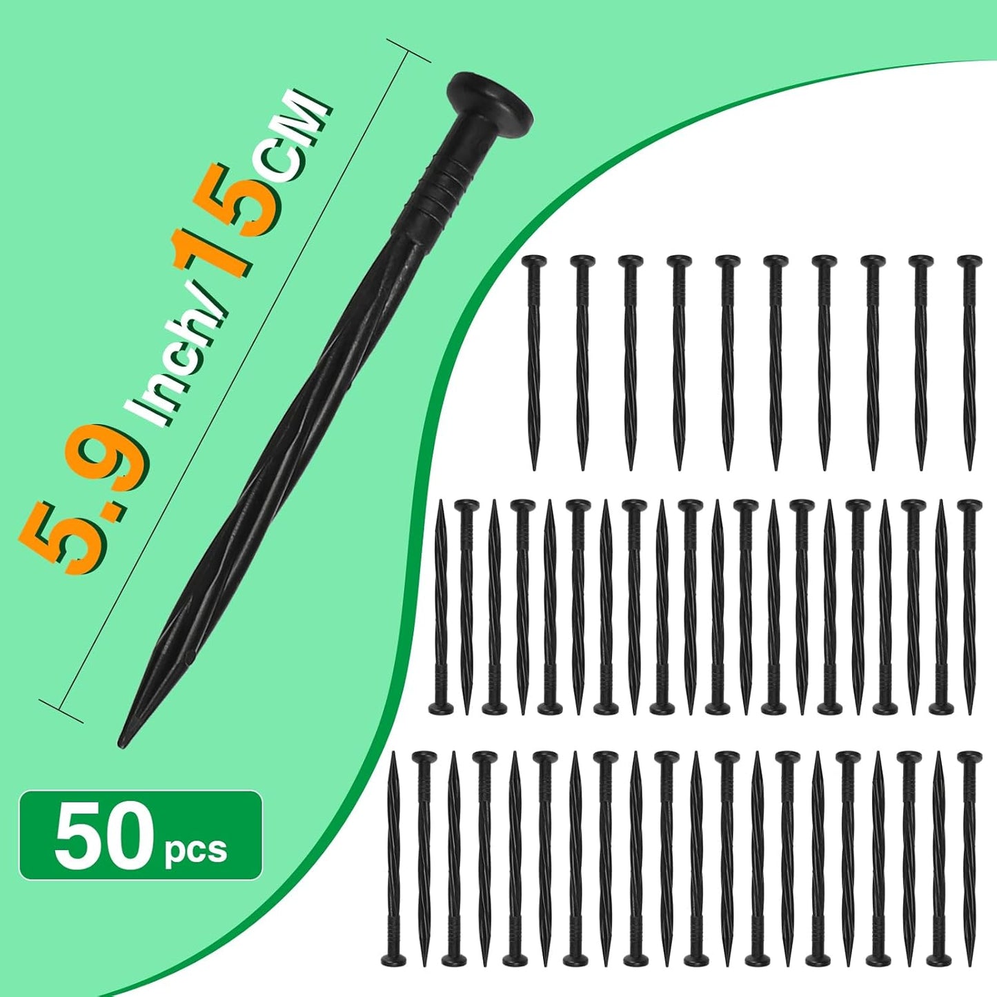 Bonviee 1.5 Inch x 33FT Landscape Edging Border with 50 Anchoring Spikes, No Dig Garden Border Edging Kit, Flexible Garden Edging for Landscaping, Flower Beds, Lawn, Yard, and Paver Pathways