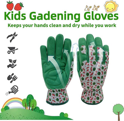 Kids Gardening and Garden Gloves for Toddler,Children's Yard Work Glove,Gift,Cute Pattern,Age3-8