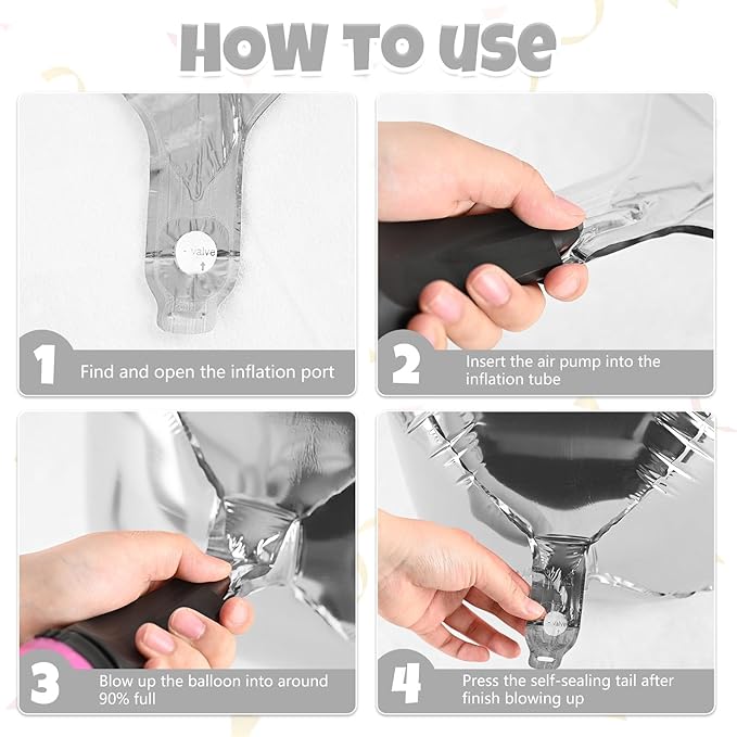 Giant 4D Foil Balloons, 6Pcs Large Metallic Silver Round Balloons, 22 Inch Big Round Foil Balloon for Silver Birthday Party Baby Shower Wedding Decorations