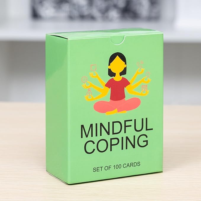100 Mindful Coping Activity Cards – Self-Care & Stress Management Prompts for All Ages | Portable Travel Deck for Mental Wellness, Focus & Stress Relief