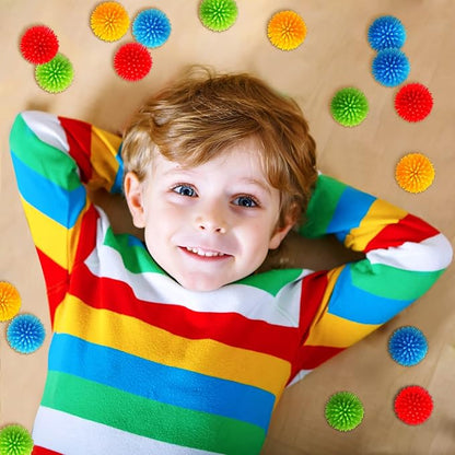 Civaner 40 Pieces Mini Spiky Porcupine Balls Multicolor Small Stress Relief Calming Toy Bright Hedge Balls Soft Colorful Fidget Sensory Toy for Home Office Birthday Party Favors Supplies