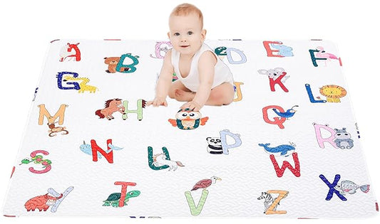 50x50 Play Mat for Playpen Foldable Baby Play Large Tummy Time Mat, Non Slip Washable Baby Play Mats for Floor, Portable Travel Crawling Mats for Toddlers and Infants