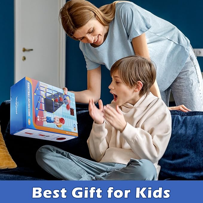 Kids Basketball Hoop Arcade Game W/Electronic Scoreboard Cheer Sound, Basketball Hoop Indoor Outdoor W/4 Balls, Basketball Game Toys Gifts for Kids 3-6 5-7 8-12 Toddlers Boys Girls