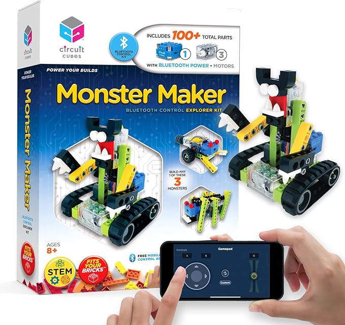 Circuit Cubes Monster Maker Kit – Remote Control Robotics Kit - STEM Learning Toy for Kids Age 8 and Up