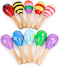 POPLAY 10PCS Mini Wooden Maracas, Maracas for Toddler Musical Instruments Wooden Shakers Baby Musical Toys Infant Learning Toys