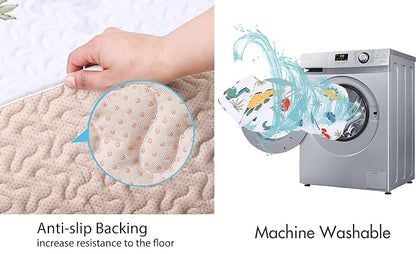 50 x 50 Play Mat for Baby Playpen Tummy Time, Non-Slip Washable Baby Playpen Mat, Baby Crawling Mats for Floor, Portable Travel Large Play Mats for Toddlers and Infants