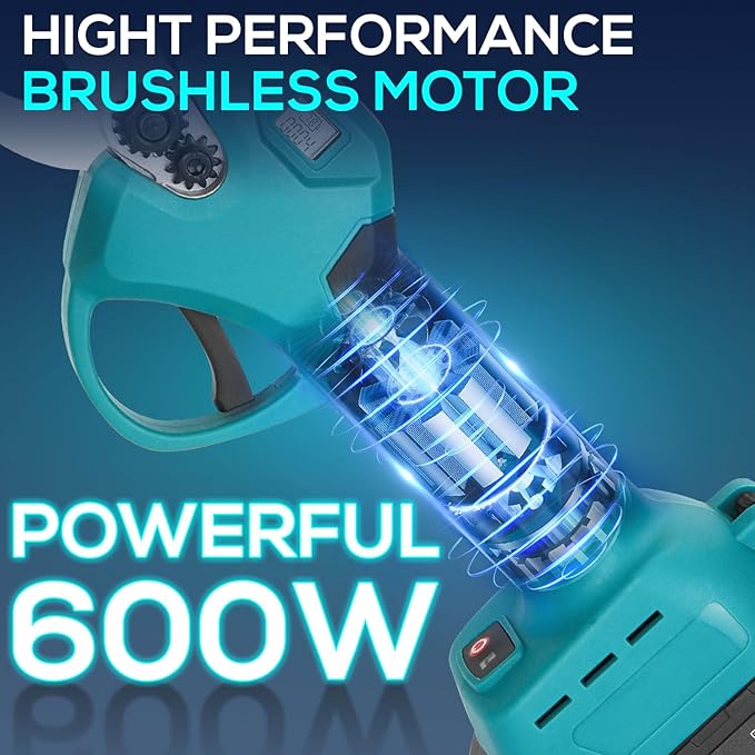 Electric Pruning Shears, Cordless Electric Scissors with 2 PCS Rechargeable 48V 2.0 Ah Batteries & 2 Blades, 1.6" Cutting Diameter Pruning Shears Garden Tool for Tree Trimming Branch Cutter