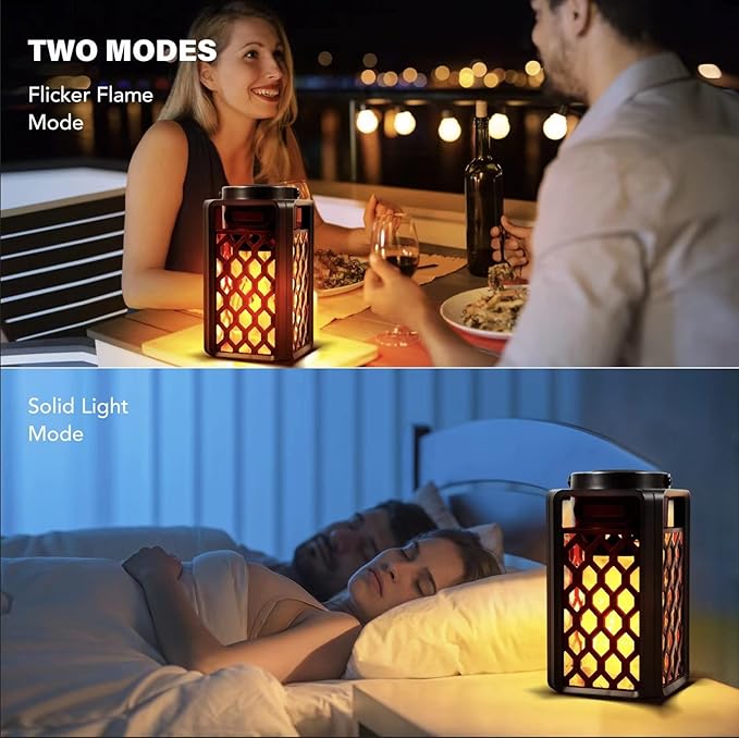 Outdoor Bluetooth Speaker,Wireless Bluetooth Speaker with Torch Light,IP65 Waterproof LED Flame Atmosphere Lantern Speaker for Party Garden Camping Patio Men Women Couples Dads Moms