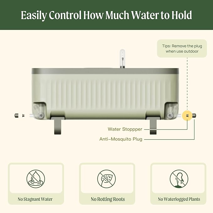 Vego Garden 2 Pack Herb Indoor Planter Box, Self Watering Pots with Trellis for Kitchen Window Sill or Countertop Plants Cage - Cream White