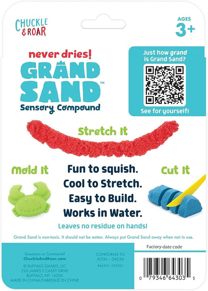 Chuckle & Roar - Grand Sand - Tactile Construction Sand - Educational Fun for Preschoolers - Fidget Arts and Crafts for Toddlers - Never Dries - Ages 3 and Up