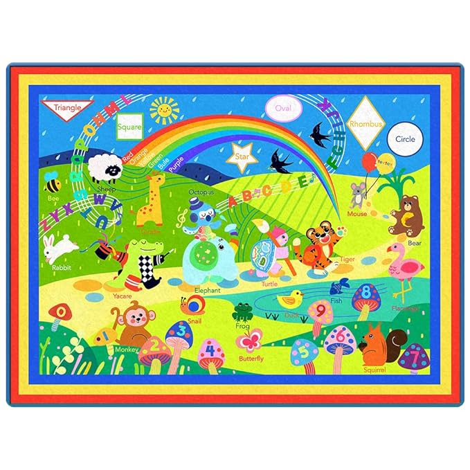 Baby Play Mat 79" X 58",Extra Large Baby Mat for Floor,Soft Plush Cushion Baby Crawling Mat,Foldable Foam ABC Playmats for Babies and Toddlers,Thicken Baby Playpen Mat Activity Mat Baby Rug