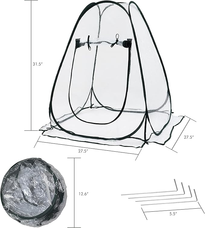 Gardzen 2-Pack 27"x27"x31" Pop up Grow Greenhouse Small Greenhouse, Portable Plant Flowers Mini Green House Cover for Outdoor & Indoor Use