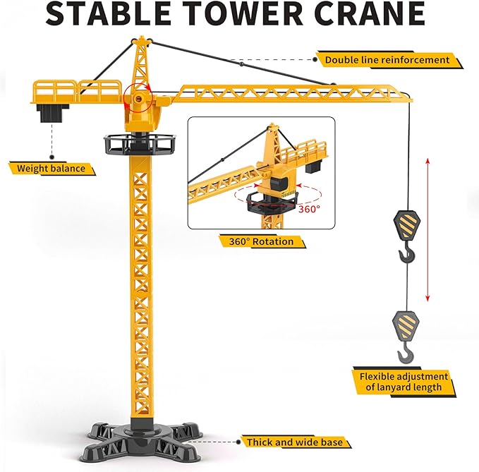 Kids Construction Toys, Construction Truck Toys Set w/Crane, Excavator, Forklift,Bulldozer,Dump Trucks,Cement Truck,Road Roller, Alloy Construction Vehicle Toys for 3 4 5 6 7 Years Old Boys Gifts