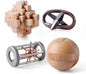 4Pcs Wooden and Metal Puzzles Gift for Kids and Adult Educational Toys Office Toys 3D Unlock Interlock Assorted Brain Teasers Puzzles