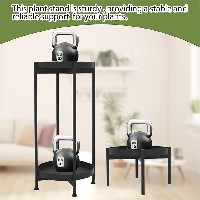 Plant Stand Indoor ,7.9'' H&25.5'' H Indoor Plant Stand Stable Plant Holder Flower Pot Stands for Multiple Plant Metal Single Plant Stand Indoor Small Plant Stand for Patio Garden Decor
