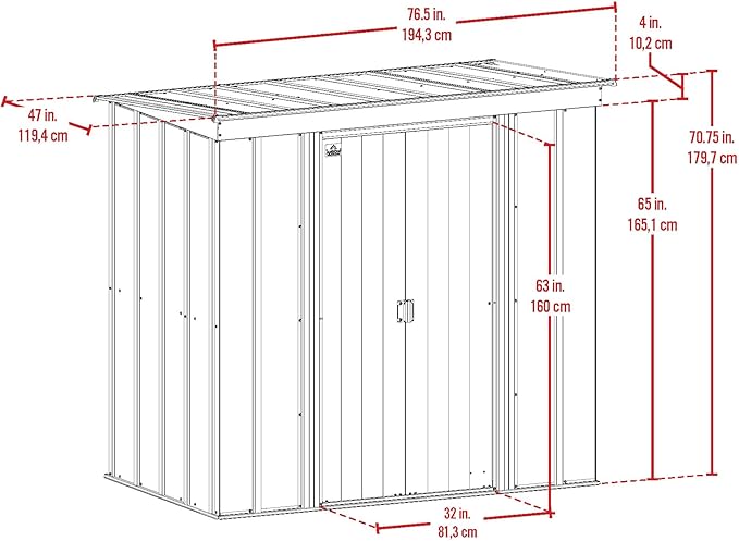Cover It 6' x 4' Galvanized Steel Outdoor Storage Shed with Pent Roof and Lockable Sliding Doors, Weather-Resistant Steel Storage Shed for Backyards, Gray