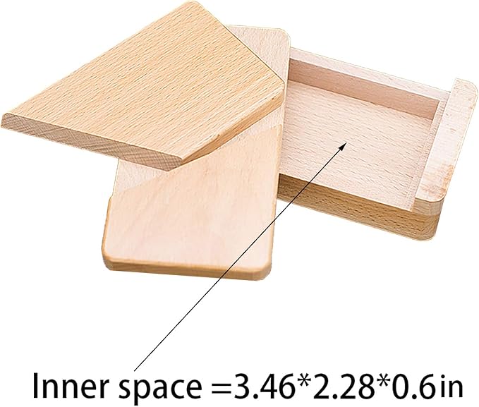 Gift Card Money Holder Puzzle Gift Case Box Big Secret Opening Impossible Box Puzzle Handmade 3D Brain Teaser Puzzle Magic Wooden Mysterious Box Gift Box Cube Game Box IQ Toys by AHYUAN (Natural)