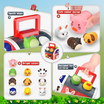 1-6 Year Old Girl Gifts, Animal Farm Montessori Toys for 1-5 Year Old Toddler Boy Toys 2-3 Farm Animals for Toddlers 1-3 Animal Toys Toddler Girl Toys Sensory Birthday Gifts for Girls