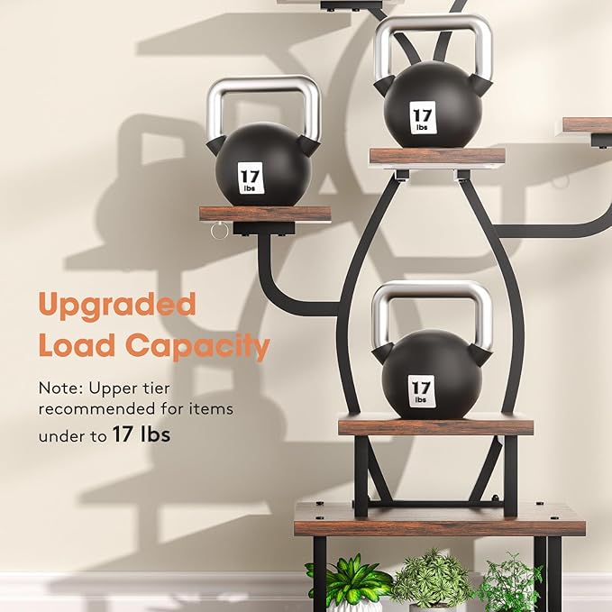 Plant Stand Indoor with Grow Light, 8 Tiered 48" Small Plant Shelf, Corner Plant Stand Stand for Indoor Plants Multiple, Metal Humen-Shaped Plant Flower Holder, for Living Room, Patio, Balcony