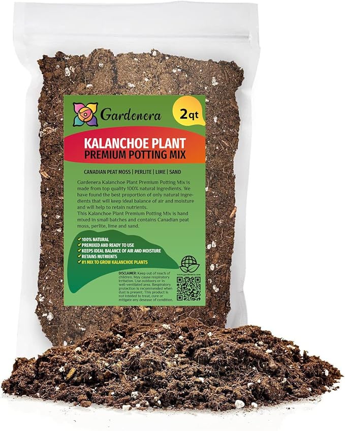 Premium Potting Mix for Kalanchoe Plants by Gardenera - Achieve Thriving and Healthy Growth - 2 Quart