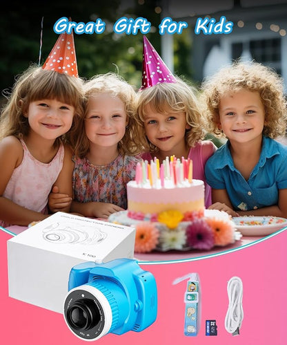 Kids Camera Toys for 5-12 Year Old Girls Boys,1080P Kids Digital Camera with Projector, Digital Video Camera with Music Download for Girls and Boys,Best Chritmas Birthday Festival Gift for Kid (Blue)