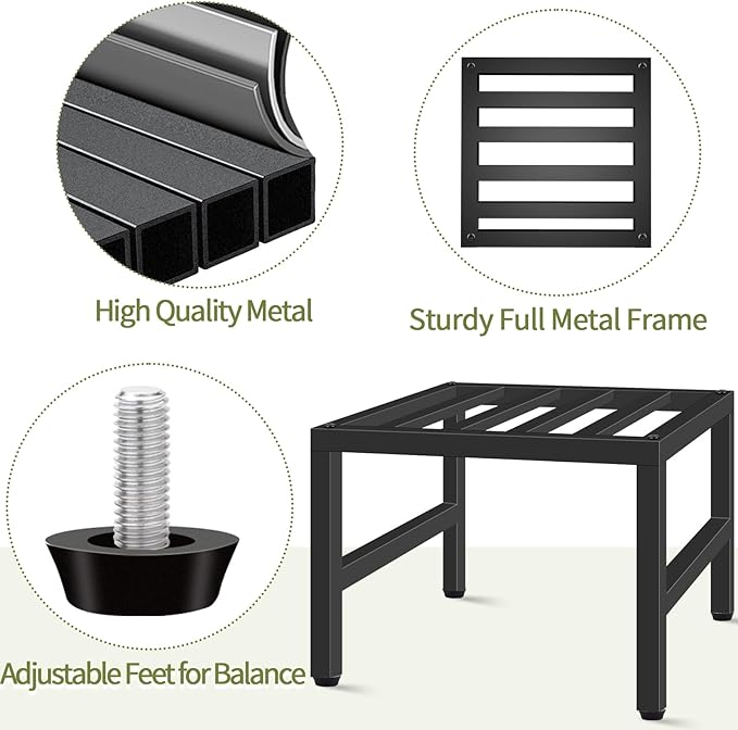 Plant Stand Indoor Outdoor, Heavy Duty Wrought Iron Pedestal Stands Metal Plant Stand for Indoor Outdoor, Sturdy Low Flower Stand Display Planter Shelf, 1pcs, Black