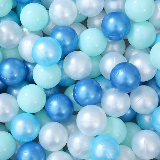 Ball Pit Balls Pack of 100 200 500 - Star and Round Set BPA Free Phthalate Free Non-Toxic Crush Proof Play Balls Soft Plastic Balls for Toddlers Baby Kids Birthday Pool Tent Party