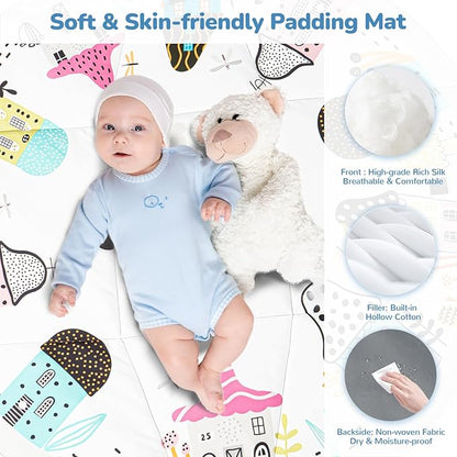 Baby Play Mat Tummy Time Mat with Exclusive Foldable Design, Stage-Based Skill Development Activity Gym, Machine Washable Baby Play Mats for Floor with Gift Package (Zebra)