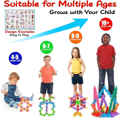 Kids Building STEM Toys for 3 4 5 6+ Year Old Boy Girl Birthday Gift, 300PCS Educational Interlocking Discs Building Blocks for Kids Ages 3-5 4-8 5-7 Preschool Classroom Manipulatives Creative Games