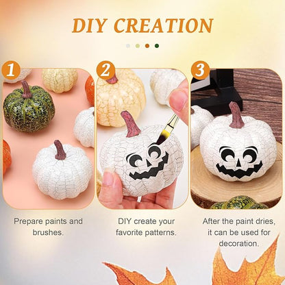 20 PCS Mini Assorted Artificial Pumpkins Set Fall Harvest Faux Foam Pumpkin Decorations Small Rustic Fake Pumpkin for Thanksgiving Halloween Wedding Farmhouse Party Home Kitchen Table Decor